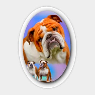 English Bulldog Breed Art Sticker